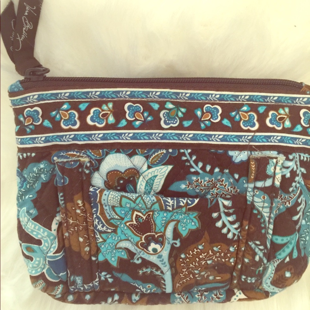 Vera Bradley cosmetic pouch blue & brown